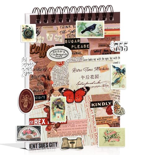 532PCS Vintage Stickers for Scrapbooking, 50 Sheets Precut Washi Stickers Book for Journaling, Scrap Book Ephemera for Junk Journal Supplies, Scrapbooking, Bujo, Collage, Crafts Arts - color: Afternoon Garden