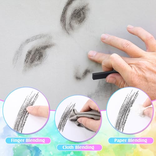 Watersay 24 Pcs Soft Pastel Drawing Chalk Set Square Sketch Chalk Non-toxic Artist Pastel Sticks for Professional Artists and Art Lovers(60 x 8 x 8 mm,Black) - color: Black