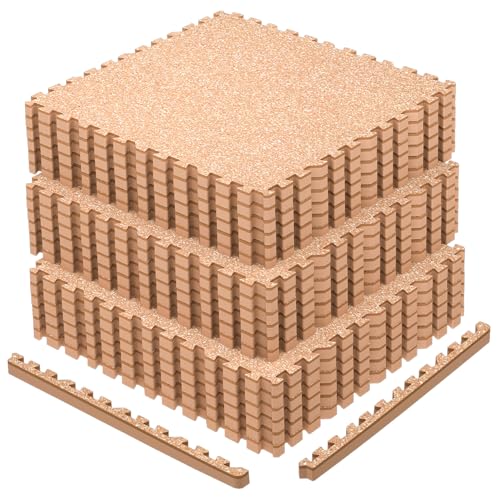 AIRHOP 0.79" Thick Gym Flooring for Home Gym, 72 Sq Ft Rubber Top Gym Mat - color: Wood, size: 72 Sq Ft (18 Tiles)