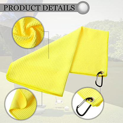 Remagr 4 Pack Golf Towel Microfiber - color: Light Blue, Yellow, Rose, Light Pink
