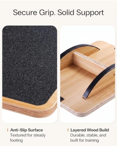 StrongTek Wooden Balance Board, Basic Rocker or Advanced 360° Wobble - color: Extra Large-Basic