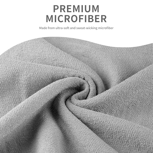 MICROFI Microfiber Hot Yoga Towel Mat, 24 x 72 inches, with Non-Slip Silicone Grip, Secure Fit Elastic Straps (Gray) - color: Gray