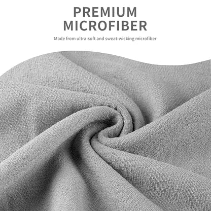 MICROFI Microfiber Hot Yoga Towel Mat, 24 x 72 inches, with Non-Slip Silicone Grip, Secure Fit Elastic Straps (Gray) - color: Gray