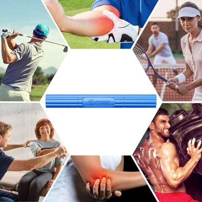 FitBeast Flex Therapy Bar, Tennis Elbow Therapy Bar - Ideal for Relieve Tendonitis Pain & Improve Grip Strength, Fitness Resistance Bar for Golfers Elbow & Tendinitis, Twist Bar for Physical Therapy - color: 1 Piece - Blue - Medium