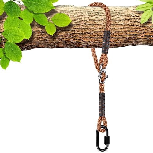 SELEWARE 6.5ft Tree Swing Rope, Adjustable Hammock Straps Hanging Kit | Quick Easy Installation, Fits Tree Branches, Brown 1 Pack, Ideal for Indoor Outdoor Use, Camping, Hammock Chairs and Swings - color: Brown-1 Pack, size: 6.5ft