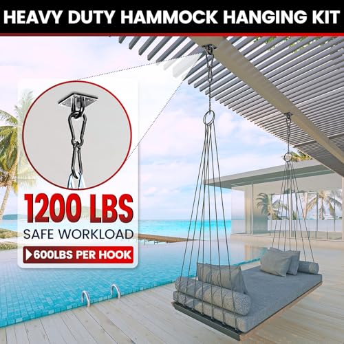 sprookber 304 Stainless Steel Pad Eye Snap Hook,M8 Ceiling Hook 1200Lb,8Pcs | Hanging Kit with Screws for Hammock Chair Swing, Yoga Gym Equipment, Sun Shade Sail, Plant Hangers & Marine Boat Hardware - size: 3.15 inch, style: Black Square
