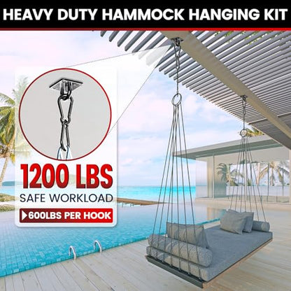 sprookber 304 Stainless Steel Pad Eye Snap Hook,M8 Ceiling Hook 1200Lb,8Pcs | Hanging Kit with Screws for Hammock Chair Swing, Yoga Gym Equipment, Sun Shade Sail, Plant Hangers & Marine Boat Hardware - size: 3.15 inch, style: Black Square