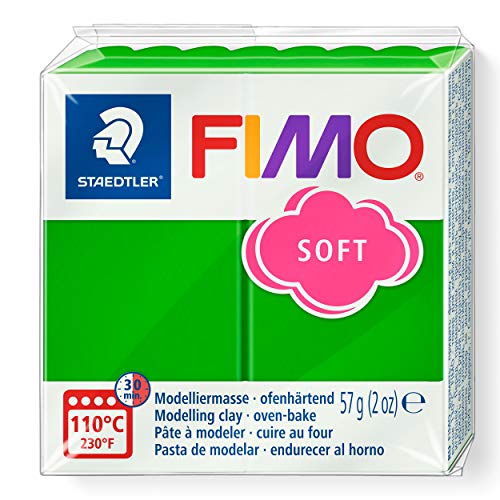 Staedtler FIMO Soft Polymer Clay - -Oven Bake Clay for Jewelry, Sculpting, Crafting, Tropical Green 8020-53 - color: tropical green, size: 57 g (Pack of 1)