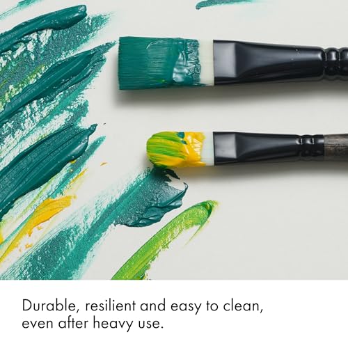 ARTIFY Artists' Oil Synthetic Hog Hair Paint Brush Set, 24 Pieces Long Handle Hard Nylon Oil Paint Brushes, Professional Paint Brushes for Oil, Acrylic Painting