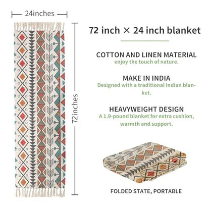 nuveti Cotton Yoga Mat - Absorbent, Grippy Tight Weave, Ashtanga & Hot Yoga Rug, Helps with Slippery Hands & Feet - color: FenDeLa