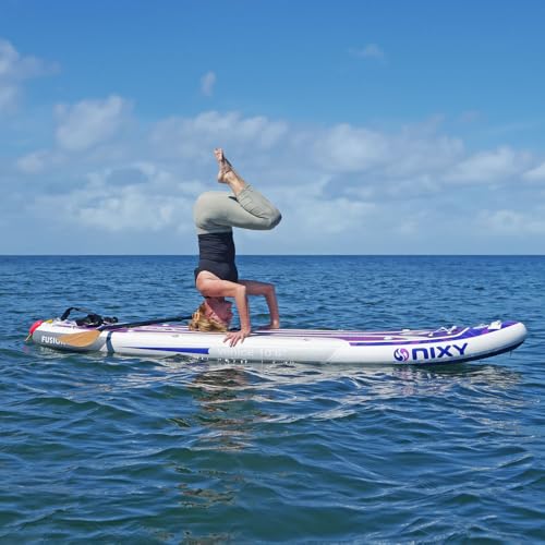 NIXY Venice G5 Cruiser & Yoga Inflatable Paddle Board | 10'6" x 34" x 6" Ultra-Light SUP with Welded Seams, Woven Drop Stitch for Safety and Durability.
