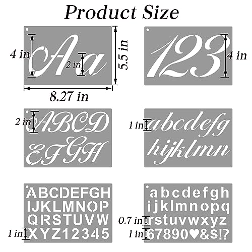 BAMIDELE Letter Stencils for Painting on Wood, 50 Pcs Calligraphy Alphabet Drawing Templates with Numbers, Signs, Flowers, Reusable Cursive Plastic Art Craft Stencils - style: Calligraphy Letter Stencils