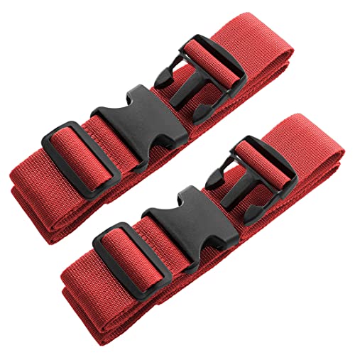 2pcs 74″×2″Luggage Straps for Suitcases,Adjustable Suitcase Straps and Heavy Duty Strap Buckle Packing Straps Travel Accessories,Red - color: Red 2PCS