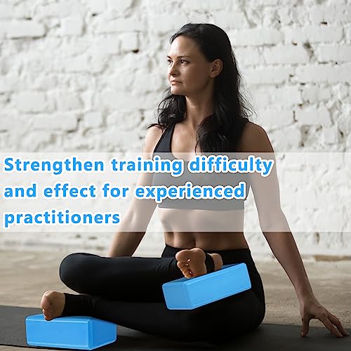 Honoson 20 Pcs Yoga Blocks Bulk 9''x6''x3'' High Density EVA Foam Blocks for Exercise Pilates Meditation, Lightweight Non-slip Surface, Improve Strength Balance Flexibility - color: Dark Blue