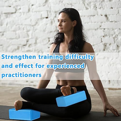 Honoson 20 Pcs Yoga Blocks Bulk 9''x6''x3'' High Density EVA Foam Blocks for Exercise Pilates Meditation, Lightweight Non-slip Surface, Improve Strength Balance Flexibility - color: Dark Blue