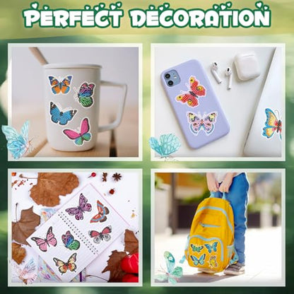 Labeol Diamond Art Kits for Kids Boys and Girls Ages 6-8-10-12 Easy to DIY Creative Diamond Art Sticker Craft by Numbers Kits for Kids and Adult Beginners (Shining Butterfly) - style: Shining Butterfly