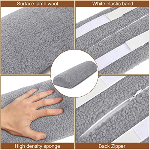 Sintuff Recliner Leg Rest Cushion Sofa Footrest Pillow with Cover Half Moon Bolster Pillow Under Knee Pillow for Sleeping On Back Alleviating Pain, 19.7 x 8 x 3.5 Inch (Dark Gray) - color: Dark Gray