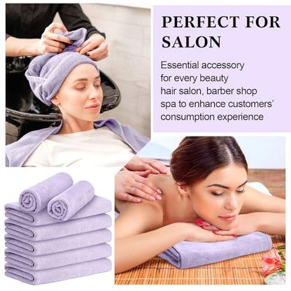 SmoothNovelty 36 Pcs Microfiber Gym Towel 16 x 28 in Bleach Proof Towels Absorbent Soft Sweat Towels Quick Dry Lightweight Towel for Hand Salon Bath Spa Hotel Pool Home Hair Care (Light Purple) - color: Purple