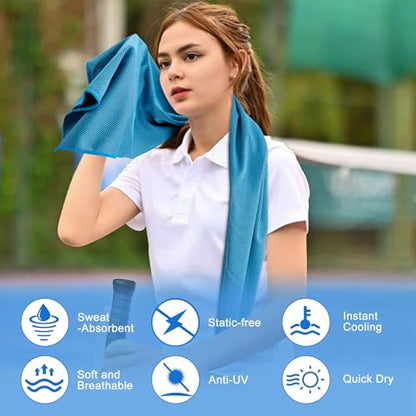 4Pack Cooling Towel 40"x12" Cooling Neck Wraps,Soft Breathable ChillyTowel | IceTowel, Microfiber Towels for Yoga, RunninGym, Camping, Fitness, Workout & More Activities - color: Mint Green / Sky Blue / Sakura Pink / Light Purple