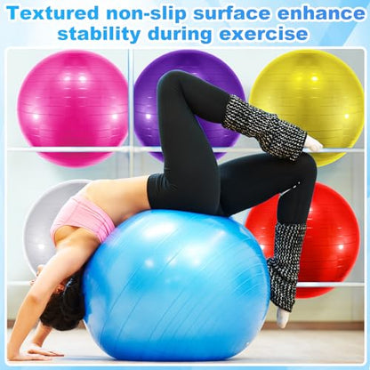 Jexine 6 Pcs Yoga Ball Exercise Ball - color: Colorful, size: 25.59 Inch