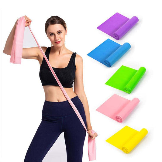 Custom Logo TPE Stretch Band Workout Resistance Fitness Latex Rubber Bands Yoga Elastic Flat Resistance Bands for Exercises