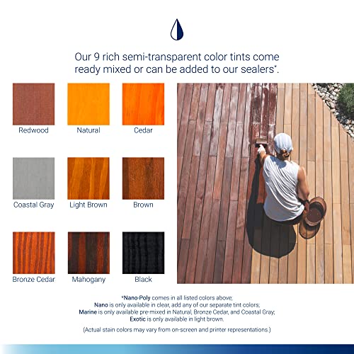 Seal-Once Marine Waterproof Wood Sealer and Stain, Bronze Cedar, 1 Gallon | Waterproof Sealant, Wood Stain and Sealer in One - color: Bronze Cedar, size: 1 Gallon