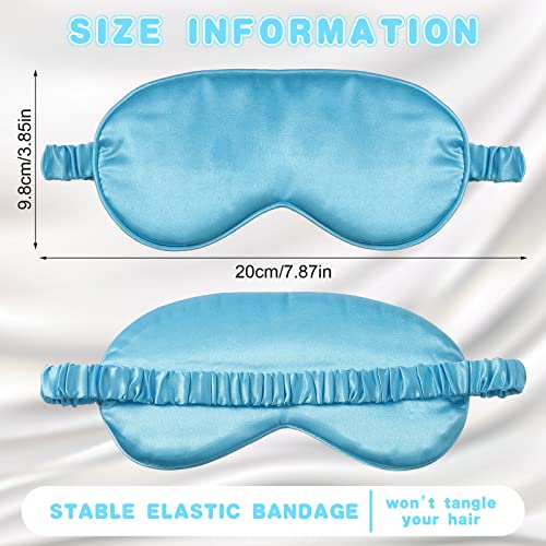 Coume 16 Pieces Silk Sleep Mask Eye Coverings for Sleeping Smooth Soft Eye Covers Mask About 20 x 9.2 cm/ 7.87 x 3.62 Inch