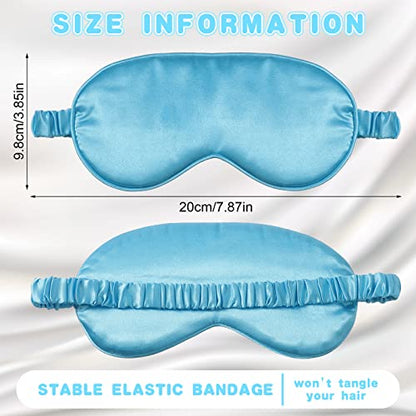 Coume 16 Pieces Silk Sleep Mask Eye Coverings for Sleeping Smooth Soft Eye Covers Mask About 20 x 9.2 cm/ 7.87 x 3.62 Inch