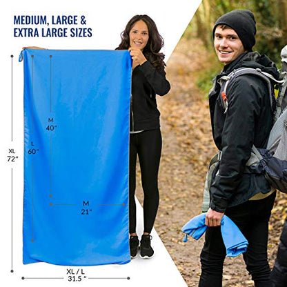 VENTURE 4TH Quick Dry Travel Towel, Ultra Soft Microfiber - 3 Sizes - color: Navy Gray, size: 72.00" x 31.50"