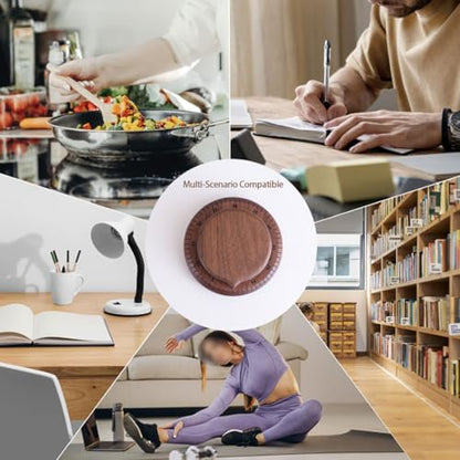 Walnut Wood Kitchen Timer – 60 Minute Mechanical Countdown, Wooden Cooking Timer for Baking, Study & Home (8cm)