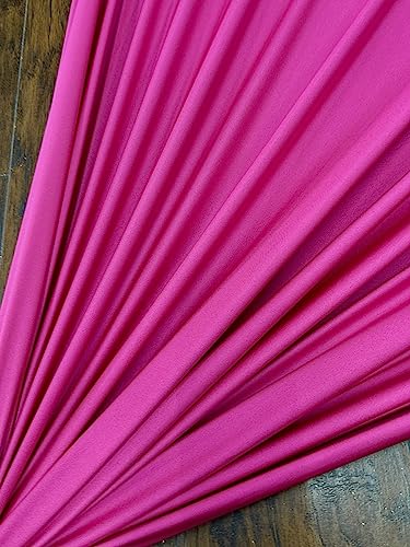 Premium Nylon Lulu Yoga Spandex Fabric - Ultra-Soft & Stretchy 4-Way Stretch Fabric by The Yard - Perfect for Activewear and Swimsuit Fabric, and More -1 Yard - 58 Inch Width (Hot Pink) - color: Hot Pink