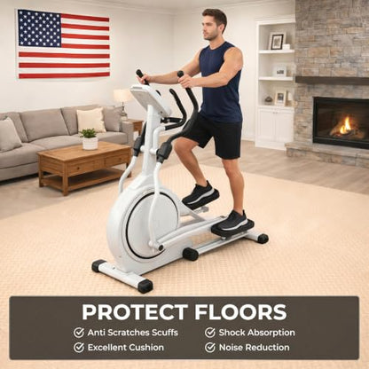 BEAUTYOVO Puzzle Exercise Mat with 12/24/48 Tiles Interlocking Foam Gym Mats, 24'' x 24'' EVA Foam Floor Tiles, Protective Flooring Mats for Gym Equipment - color: 48 Sq.ft/12 Tiles - Creamy White