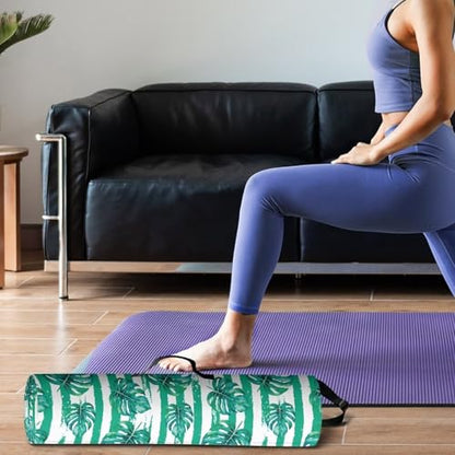 Yoga Mat Bags for Women Lightweight Gym Bag with Strap Full Zip Yoga Accessories - color: Stripe Palm