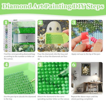 MAXBYE Diamond Painting Kits for Adults Beginners,Halloween 5D Full Round Drill Diamond Art Kit, Easy DIY Dot Painting Gem Craft for Home Wall Art 12x16in - color: ZD062