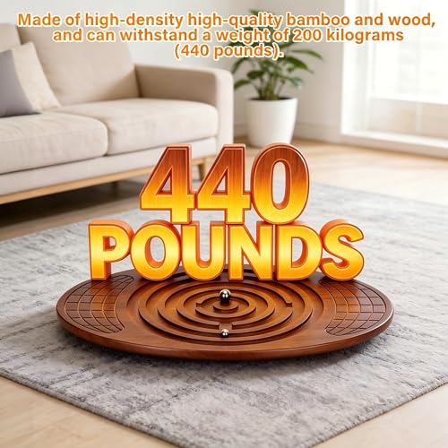 Wooden Balance Board With Maze, Wobble Board for Kids | for Toddlers, Teens & Adults for Exercise Training, Wobble Balance Board for Core Training, Rated for 440 Pounds of Weight