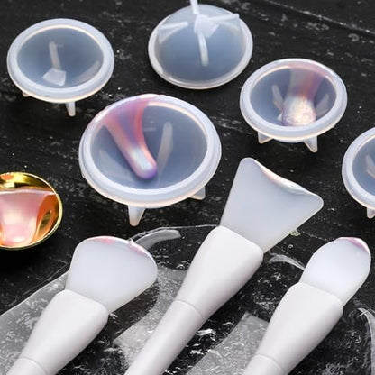 WANDIC 5 Pcs Sealing Wax Stamp Scrapers Spoon Shaped Ball Shaped Scrapers Mixing Scrapers Spoon Silicone Cleaning Tools for Sealing Glue Cleaning Tool - color: White