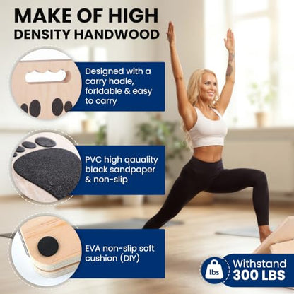 Slant Board for Adults & Ankle Board - Portable Velour Board for Squats, & Lower Body Training