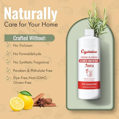 Aura Natural Cleaner Concentrate – Inspired by the legend of the Four Thieves Essential Oils, 16oz