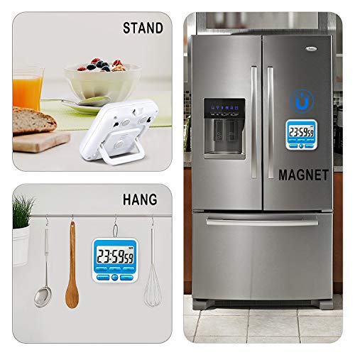 4-in-1 Digital Timer with Count Up/Down, Clock & Alarm, Ring & Silent Modes - color: Blue