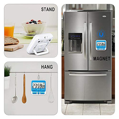 4-in-1 Digital Timer with Count Up/Down, Clock & Alarm, Ring & Silent Modes - color: Blue