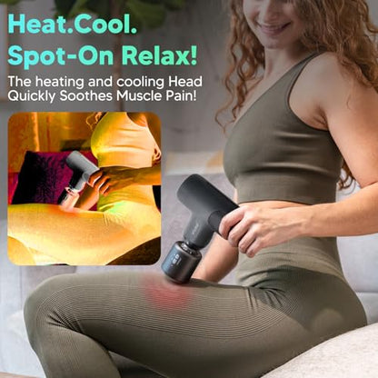 arboleaf Thermacool Massage Gun, Heat and Cold Percussion Back Pain Relief - color: Midnight Gray