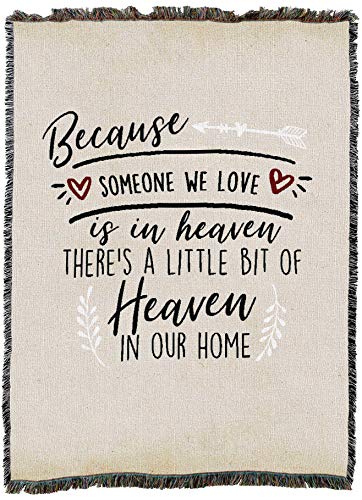 Pure Country Weavers There's A Little Bit of Heaven in Our Home - Sympathy Bereavement Gift Tapestry Throw Woven from Cotton - Made in the USA (72x54) - color: Our Home, size: 72" x 54"