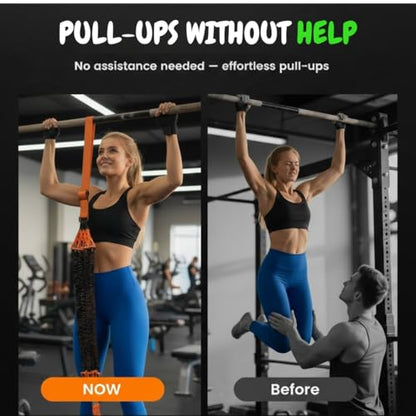 Pull Up Assistance Bands with Handles, Foot & Knee Straps, Bag for Home Gym