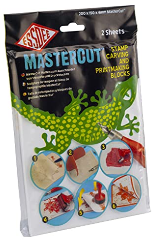 ESSDEE Mastercut Linoleum Carving Blocks - Stampmaking Printmaking Lino Carve - 200 x 150 x 4 mm - Pack of 2 - size: 200 x 150 x 4 mm