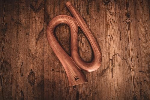 S-shaped Professional Didgeridoo for Meditation, Sound Healing Therapy, Yoga and Circular Breathing — NOT MADE IN CHINA — Mahogany Wood, 2-YEAR WARRANTY - style: S-shape, note C