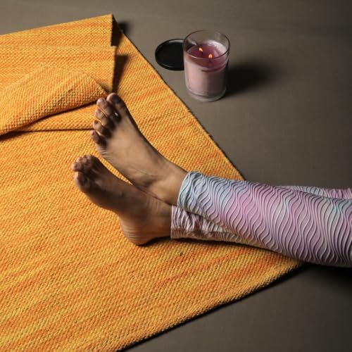 Trade Star Organic Cotton Yoga Mat Extra Thich Mat for Fitness 72"L x 24"W Inches Highly Absorbent Reversible Yoga Rug Tie Dye Yoga Mat for Exercise Travel Mat for Indoor/Outdoor Use Handloomed Meditation Mat - color: Color 7