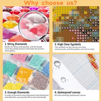 WUDWL Hydrangea Diamond Art Kits for Adult Diamond Painting Kits for Adults | Flower DIY Diamond Painting Kits 5D Diamond Dots Gem Art Crafts with Tools,Round Full Drill 12x16inch - color: DP04738
