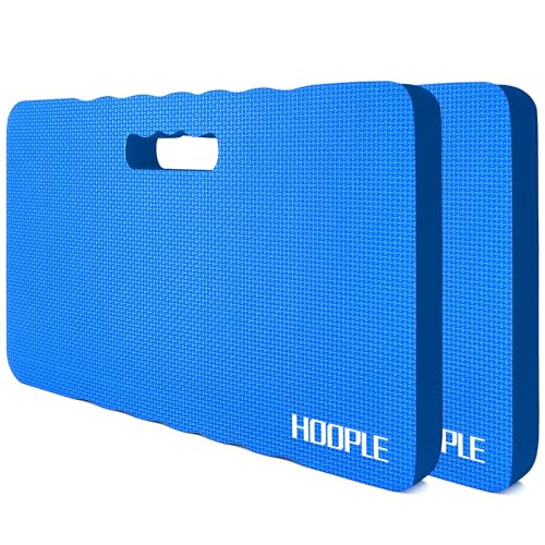 HOOPLE 2 Pack Extra Thick Kneeling Pad, Large Foam Kneeling Cushion for Gardening, Bathing, Exercise, Yoga & Garage Work, Waterproof Comfort Knee Mat, Durable Outdoor Garden Kneeler 17.5 x 11 x 1 Inch - color: Blue, size: 17.5"x11"x1"in