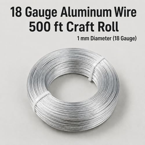 500 Feet Aluminum Craft Wire, 18 Gauge/1mm, Silver | Bendable Metal Wire, For Sculpting, Christmas Ornaments, Bonsai Trees, Jewelry Craft Making - size: 1mm