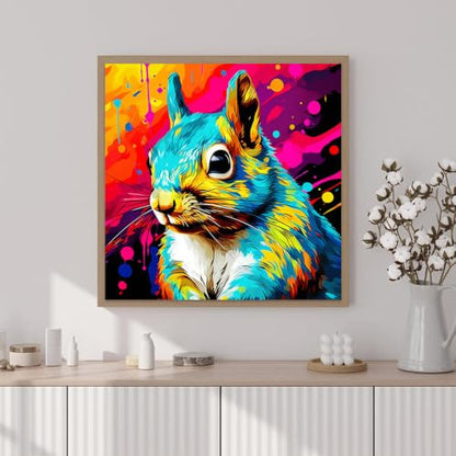 Artunion Framed Paint by Numbers Kit for Adults Beginners & Kids Ages 8-12,Colorful Squirrel Paint by Number with Frame,Animal Paint by Numbers Kit on Canvas 10 * 10 Inch Without Easel - color: ZXT-394-F